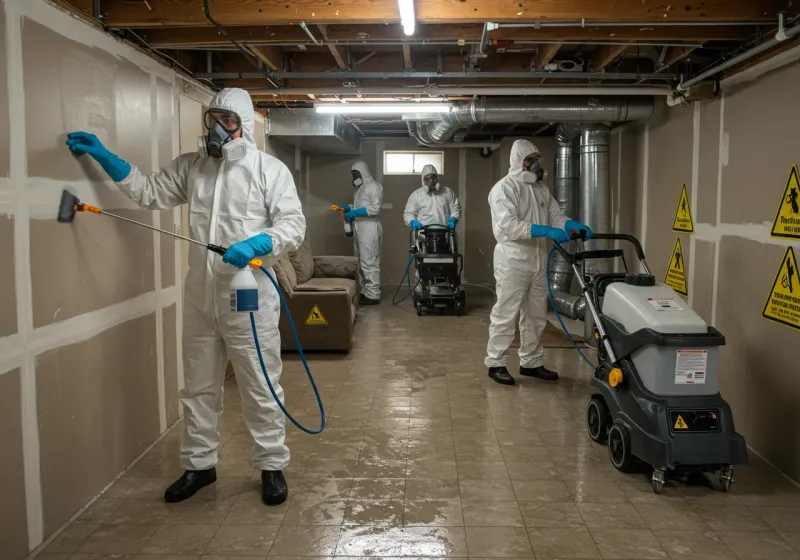 Basement Moisture Removal and Structural Drying process in Batesburg, SC